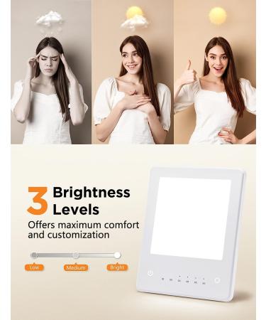 UV-Free 10000 Lux Light Therapy Lamp | Bright White LED Light with Touch Control | 3 Brightness Levels & 6 Timer Settings | Memory Function | Compact Size for Home, Office, Travel - Buy Online on GoSupps.com