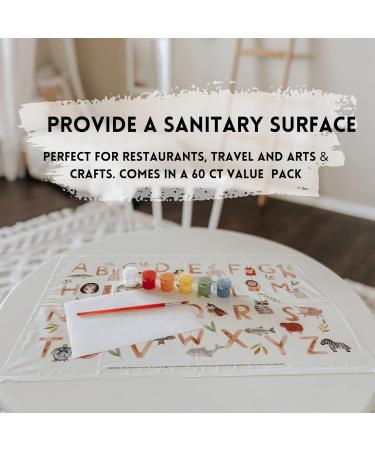 60 Pack Disposable Stick-on Animal Alphabet Placemats for Baby | Toddler Lead Weaning Essentials - Buy Online on GoSupps.com