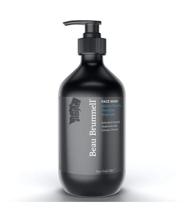 Beau Brummell Men s Foaming Face Wash with Activated Charcoal Facial Cleanser With Hyaluronic Acid | Eliminates Excess Oils and Helps Prevent Acne | Large 8 OZ Bottle Lasts 3-months | Made In USA