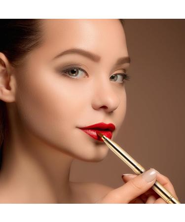 Retractable Dual End Lip Makeup Brush | Portable Lipstick & Concealer Brushes - Gold - Buy Online on GoSupps.com