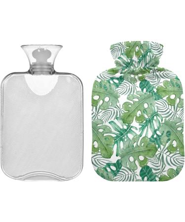 NAANLE Cartoon Palm Leaf Hot Water Bottle 1L for Menstrual Cramps Relief | Heat & Cold Therapy | Transparent Cover - Buy Online on GoSupps.com