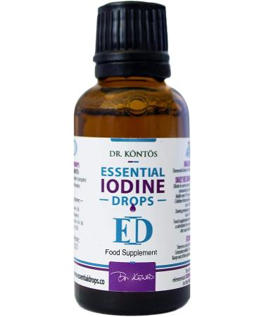 Dr. Kontos Essential Iodine Drops with Fulvic Acid - Metabolism & Thyroid Support - Healthy Hair & Skin - Liver & Kidney Health - Non-GMO Vegan Formula - 30ml - Buy Online on GoSupps.com