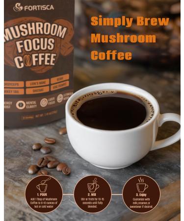 Mushroom Coffee (35 Servings) 6 Mushrooms (Lion s Mane Cordyceps Turkey Tail Reishi Shiitake&King Trumpet) Mixed With Gourmet Arabica Instant Boosting Coffee for Balanced Energy & Focus & Immune Support 7.14 Ounce (Pack of 1) - Buy Online on GoSupps.com