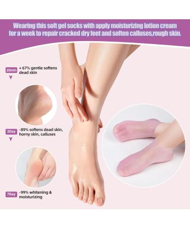 Hydrating Foot Care: Soft Gel Foot Peel Mask & Moisturizing Silicone Socks for Dry Cracked Feet - 1 Pair, Men & Women - Buy Online on GoSupps.com