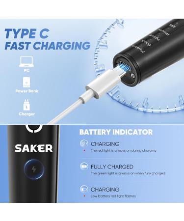 Saker Tooth Polisher Kit - Rechargeable Dental Polisher with 12 Brush Heads LED Light & 5 Speed Modes - Waterproof Teeth Whitening Tool for Perfect Smiles - Buy Online on GoSupps.com