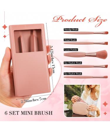 Bridesmaid Proposal Gifts - 6 Sets Mini Travel Makeup Brushes & Cosmetic Bags | Perfect for Wedding Bridal Shower & Bachelorette Party (Cameo Brown - Buy Online on GoSupps.com