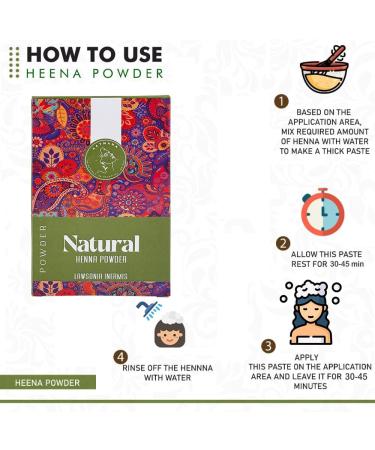 AATMANA Henna Powder (Lawsonia Inermis) Natural Looking Glossy Hair | Strengthens & Repairs Damage Hair| Men and Women Natural Hair Color - 100g - Buy Online on GoSupps.com
