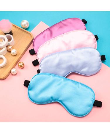 8-Piece Silk Soft Plush Eye Cover Set for Kids & Adults - Adjustable Strap Travel Blindfold for Sleeping & Relaxation (Light Color) - Buy Online on GoSupps.com