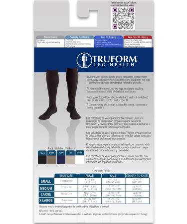 Truform Compression Knee High Dress Socks 20-30 mmHg - Black Medium (Pack of 2) - Ideal for Travel & Everyday Use - Buy Online on GoSupps.com