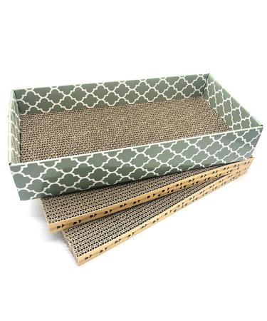 MECOOL Cat Scratcher Cardboard Scratching Pads Scratch Lounge Bed with Catnip 3PCS Reversible Corrugated Cardboard with Scratch Box - Buy Online on GoSupps.com
