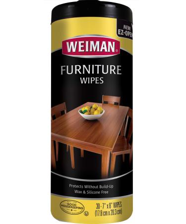Weiman Wood Cleaner and Polish Wipes - Clean, Polish & Protect Wood Furniture, 30 Count 30 Count (Pack of 1) - Buy Online on GoSupps.com