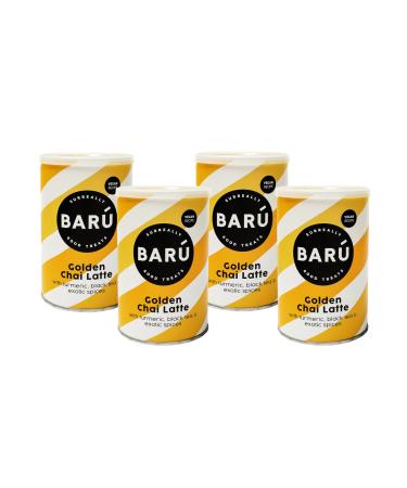 Bar Bar Golden Chai Latte Pack of 4 x250g Instant preparation with black tea spices & turmeric 48 cups Vegan natural without artificial flavors Handmade in Belgium