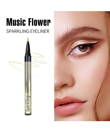 Music Flower Waterproof Liquid Eyeliner Pen | Metallic Shimmer Color | Smudge-Resistant & Long-Wearing | Light Gold - Buy Online on GoSupps.com