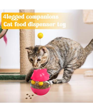 Interactive 3-in-1 Cat Toys | Red Cat Food Dispenser & Spring Toy for Slow Feeding & Training - Buy Online on GoSupps.com