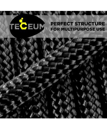 TECEUM Paracord 550 lb - 100 ft Black - Tactical Parachute Cord Type III for Crafting, Camping & Survival - 40 Colors - Strong Military Grade Rope - Buy Online on GoSupps.com