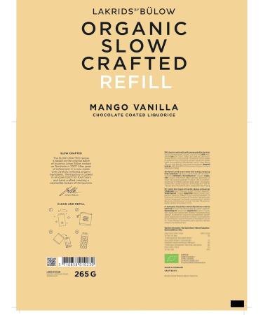Lakrids by B low Mango Vanilla Refill 265g - Slow Crafted Bio Licorice Enveloped in Chocolate - Premium Treats for International Shipping - Buy Online on GoSupps.com