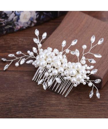 Oladfiop Wedding Hair Comb Rhinestone Crystal Vintage Bridal Hair Clips Combs for Brides and Bridesmaids White - Buy Online on GoSupps.com