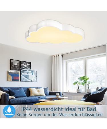 Yrhome 48W Dimmable Cloud LED Ceiling Lamp | Remote Control Ultra-Thin Acrylic | IP44 Children's Room Lighting - Buy Online on GoSupps.com