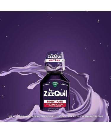 Vicks ZzzQuil Nighttime Pain Relief Liquid | Max Strength Sleep Aid & Pain Reliever | Black Cherry Flavored | 12 Fl Oz (Pack of 2) - Buy Online on GoSupps.com