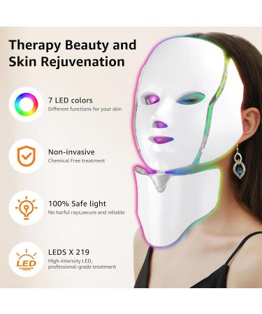 LED Fack Mask Light Therapy Mask for Face & Neck 7 LED Light Therapy Facial Mask for Skin Care Red Light Therapy Mask for Acne Face Skin Treatment Blackhead Remove Anti Aging Microdermabrasion - Buy Online on GoSupps.com