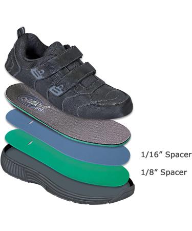 Orthofeet Men's Arch Support Sneakers Alamo 9.5 Wide Black | Two-Strap System - Buy Online on GoSupps.com