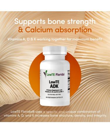 LowTE Florida ADK 5 - Multivitamin Including Vitamin D3 5 000 iu Vitamin K2 mk-7 & Vitamin A for Strong Bones & Teeth* Arterial Health & Immune Support* Gluten Free (60 Day Supply) - Buy Online on GoSupps.com