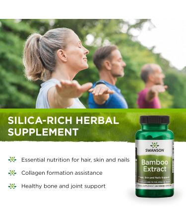 Swanson Bamboo Extract 300mg - Hair, Nails, Collagen Support - 60 Veggie Capsules - Buy Online on GoSupps.com