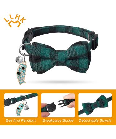 LLHK 4 Pack Small Fish Cat Collars with Bow Tie and Bell | Personalized Breakaway Kitten Collar | Adjustable 7-12inch | Cute for Girl/Boy Cats | Pet Supplies & Accessories - Buy Online on GoSupps.com