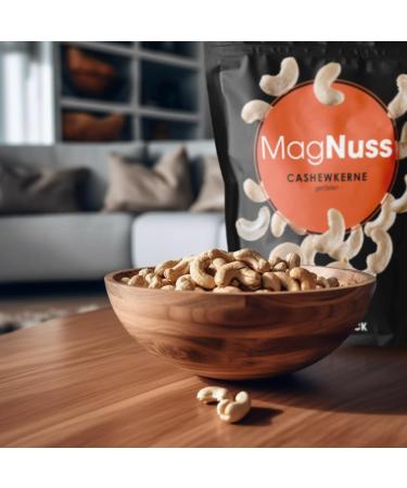 Buy Magnuss Cashew Nuts | Gently Roasted & Unsalted | 12x200g | Crunchy High-Quality Protein Snack - Buy Online on GoSupps.com