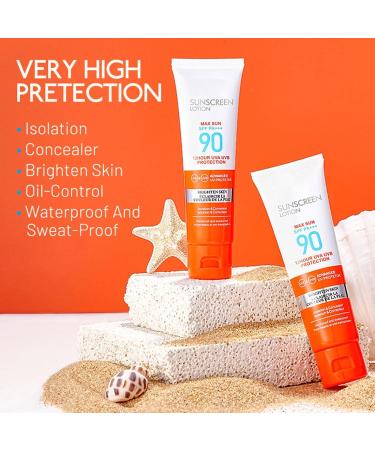 Spf 90 Natural Face Sunscreen Broad Spectrum Sunscreen Sunscreens For Face Sunscreen Protector Sunscreen Lotion Sunscreen Cream For Face Body - Buy Online on GoSupps.com