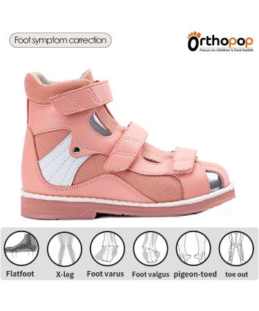 Kids Orthopedic Sandals - Closed-Toe Corrective Shoes with Arch & Ankle Support - Pink - Size 2 Big Kid - Buy Online on GoSupps.com