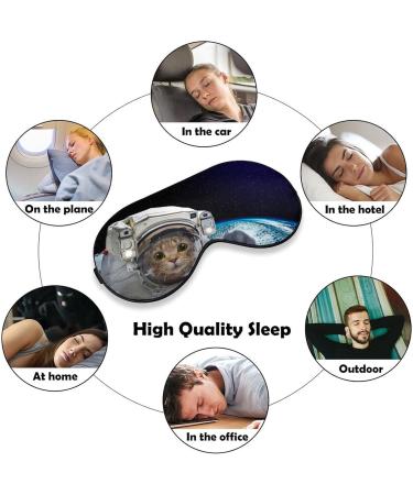 Astronaut Cat Sleep Mask - Adjustable Eye Cover for Sleeping and Travel - Blocks Light for Night, Nap - Men, Women - Buy Online on GoSupps.com