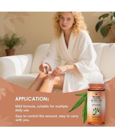 REATIFUL Organic Castor Oil Roll On with Rose Quartz Roller 100% Pure Cold-Pressed & Unrefined for Face Under Eyes Deep Moisture Soothing - Buy Online on GoSupps.com