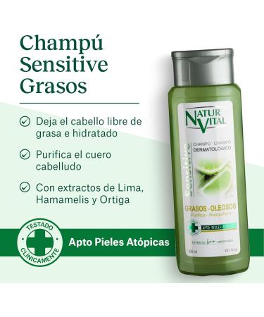  NaturVital NaturVital 6-pack of shampoos for oily sensitive hair paraben and silicone free natural dermatologically tested for atopic and sensitive skin for men and women 6 x 300 ml - Buy Online on GoSupps.com