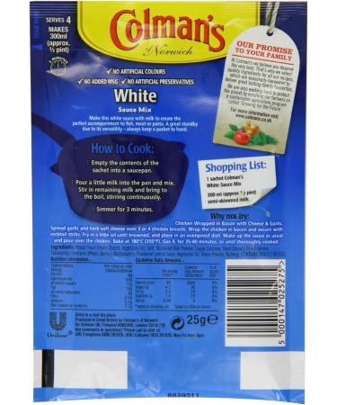  Colman's Colman's White Sauce Mix 25g - Buy Online on GoSupps.com