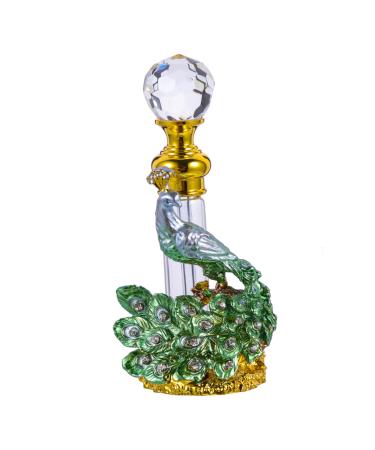 Mikinona Perfume Bottle Essential Oil Bottle Middle Eastern Fragrance Bottle Perfume Bottle Decoration Empty Bottle Household Perfume Bottle Refillable Perfume Bottle Small Aroma Bottle 14x4x3cm Green
