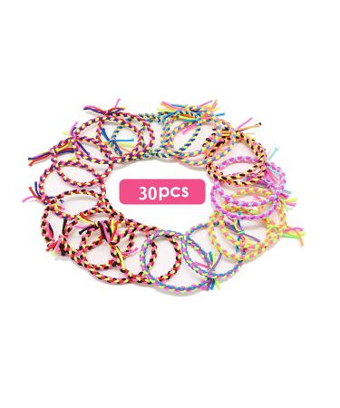 100Pcs Multicolor Elastic Hair Ties | Braided Scrunchies Stretch Bands for Girls & Women | No Crease Rope Ponytail Holder Hair Accessories - Buy Online on GoSupps.com