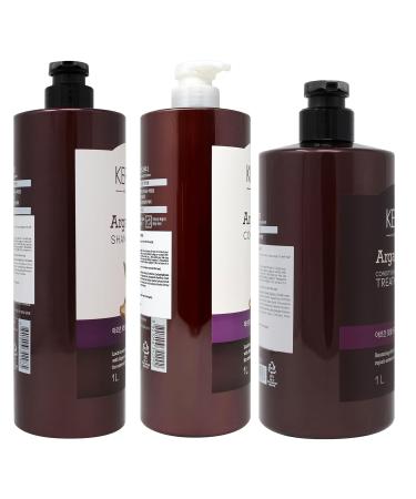 Kerasys Argan Oil Set for Extremely Damaged Hair - 33.8 fl oz Shampoo Conditioner & Treatment - International Shipping - Buy Online on GoSupps.com
