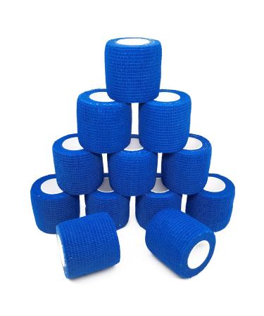 12 Roles Self -adhering bandage adhesive bandage Association Sport Elastic Bandage Cohesive Fixing Association Paving Association for Finger wrist and ankle 5cm x 4.5m blue 5cm blue - Buy Online on GoSupps.com