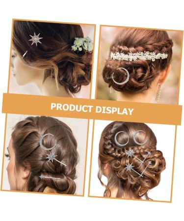 minkissy 2 Sets Silver Star Hair Clips Snowflake Star Hair Clip Star Hair Accessories Moon Hair Accessories Silver Star Hair Pins Hair Jewelry Moon Hair Clip Hairpin Vintage Alloy - Buy Online on GoSupps.com