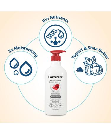 Lover's Care Goat Milk Body Lotion for Dry Skin 27.05 fl oz with Rose Hip Seed Oil - Moisturizing Body Lotion | 800ml - Buy Online on GoSupps.com