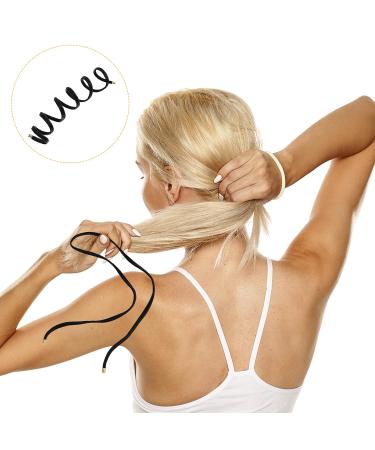 Lurrose Girls PU Leather Adjustable Hair Tie Ponytail Holder - Black | Stylish & Durable | International Shipping Available - Buy Online on GoSupps.com