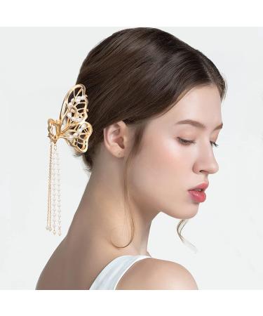 Shop Stylish Metal Hair Clips - 4-Pack Gold Butterfly Design | Fashionable & Slipproof Hair Jewelry - Buy Online on GoSupps.com
