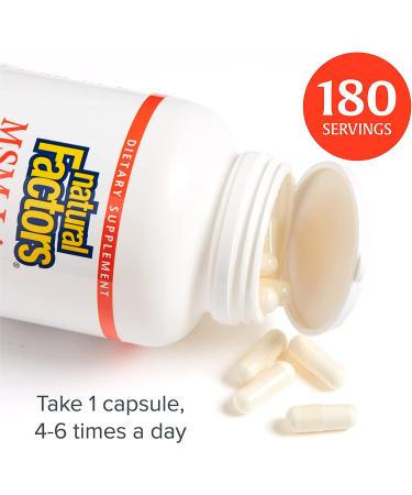 Natural Factors MSM Joint Formula - 180 Capsules for Joint Support & Mobility - Buy Online on GoSupps.com
