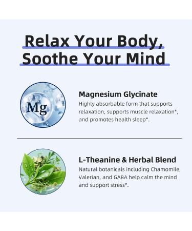 Magnesium Glycinate 850mg Capsules with L-Theanine, Chamomile & GABA for Sleep, Calmness, Muscle, Bone Health & Immune Support, Magnesium for Women and Men, Vegan, High-Absorption, 120 Count 120 Count (Pack of 1) - Buy Online on GoSupps.com