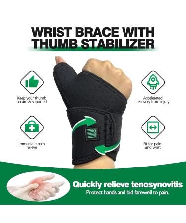bounfend Thumb Wrist Brace with Spica Splint - Pain Relief & Support for Arthritis Carpal Tunnel Tendonitis - Large Right Hand - Buy Online on GoSupps.com