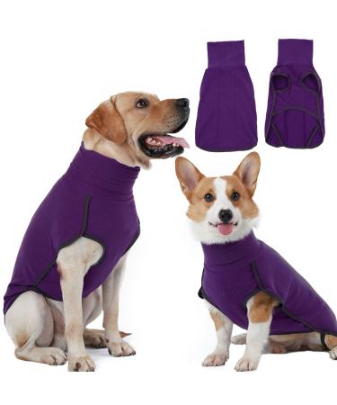 Hjyokuso dog sweater dog coat fleece sweater dog dog sweater for small medium -sized big dog warm and light dog sweater winter coat dog outdoor dog coat dog jacket -ila lila