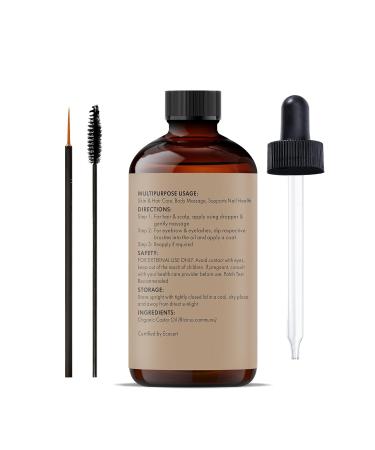Buy MAJESTIC PURE USDA Organic Castor Oil - 100% Pure Hexane Free Cold Pressed for Hair Eyelashes Eyebrows & Nails - Moisturizing Carrier Oil - 4 Fl Oz - Buy Online on GoSupps.com