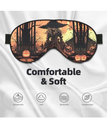 Halloween Horror Print Unisex Eye Mask | Soft Comfortable Light-Blocking Sleep Mask - Black - Buy Online on GoSupps.com