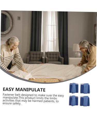 FRCOLOR 4pcs Anti-Pulling Hospital Limb Straps - Wrist & Ankle Braces for Patients | Mesh Cloth Medical Wristbands in Blue (26x4x2cm - Buy Online on GoSupps.com